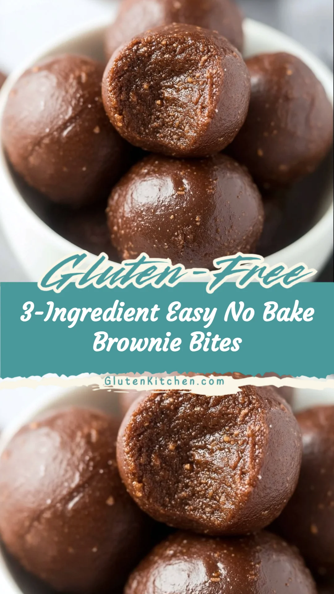 3-Ingredient Easy No Bake Brownie Bites