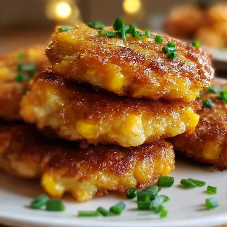 Crispy cheddar corn potato fritters served on a plate