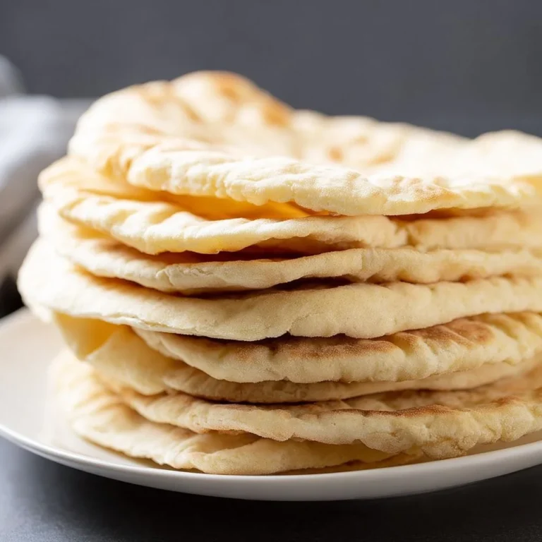 Freshly baked gluten free pita bread on a wooden table