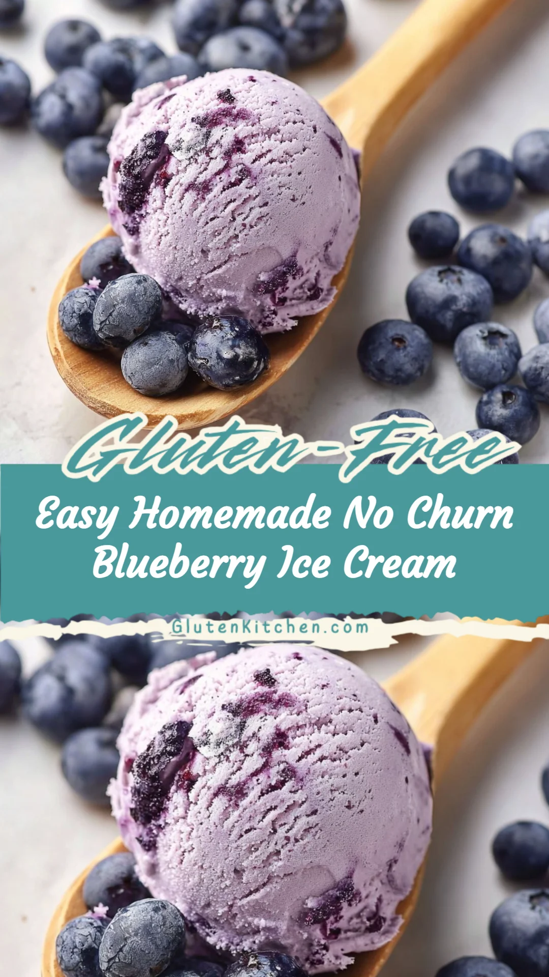 Easy Homemade No Churn Blueberry Ice Cream
