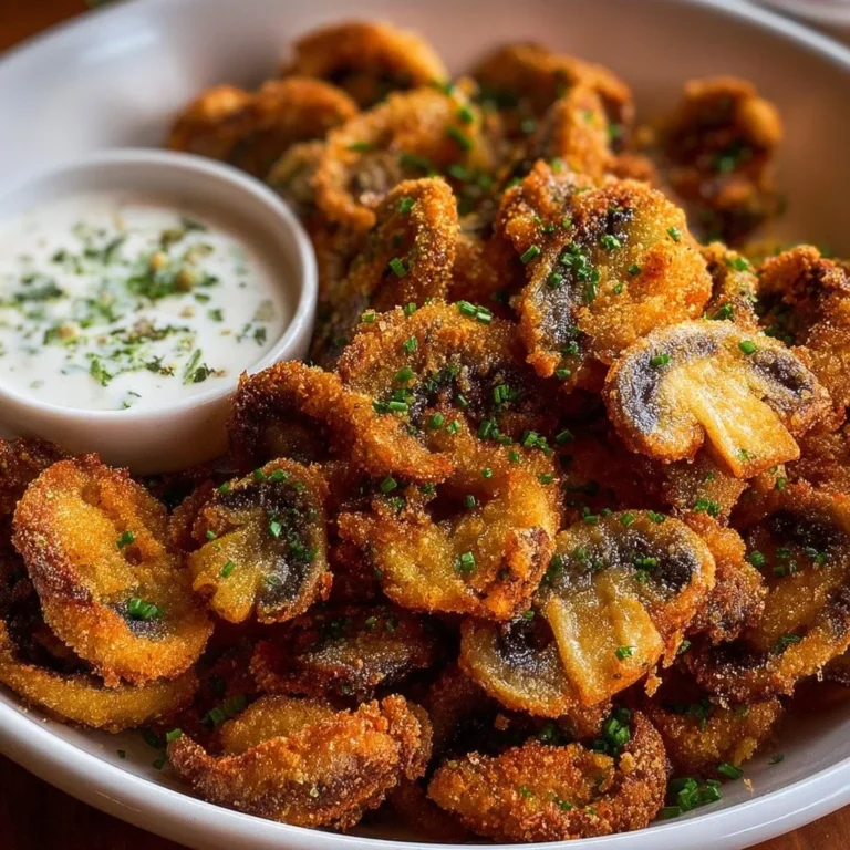 Fried sliced mushrooms served with ranch dressing
