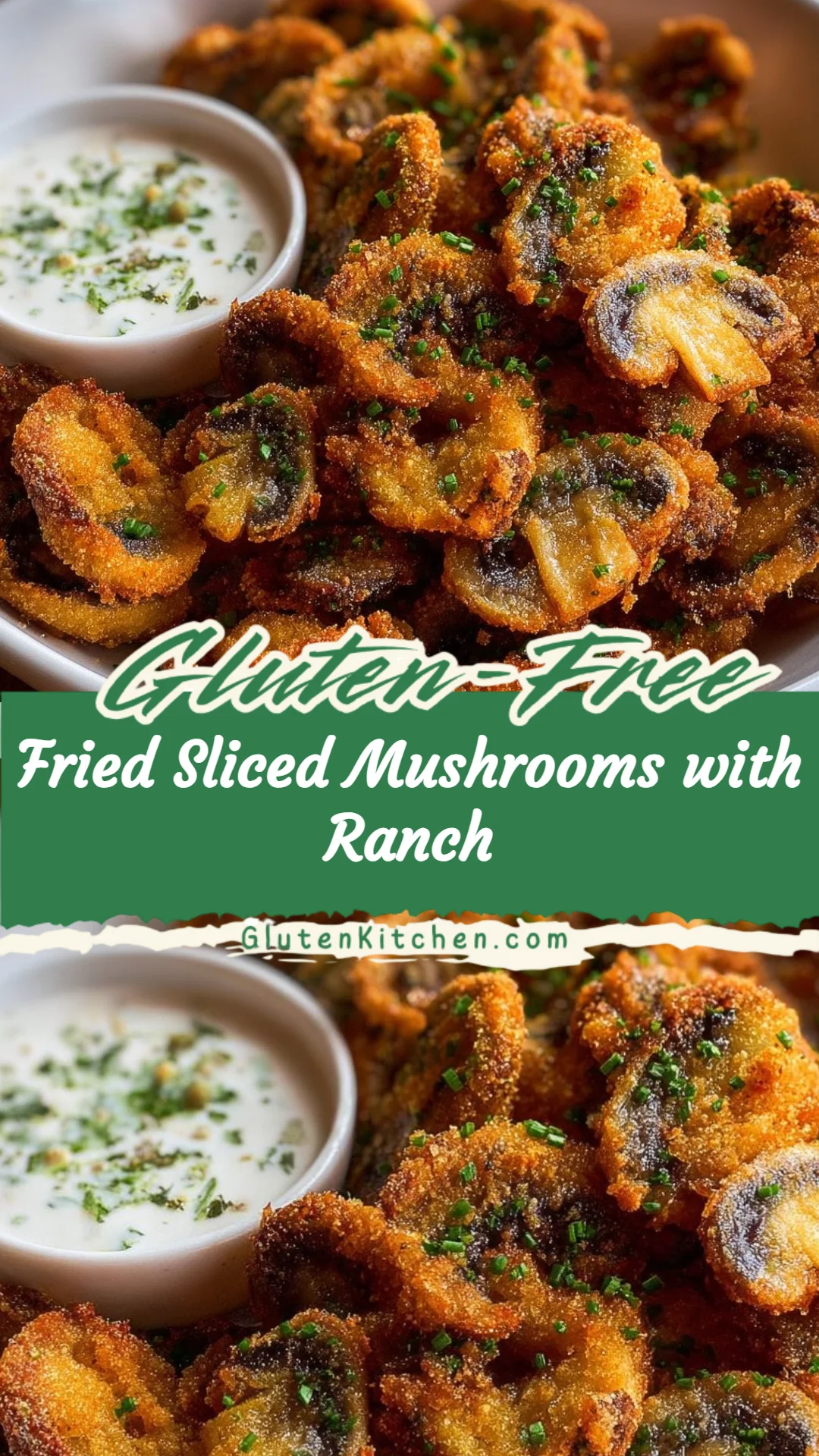 Fried Sliced Mushrooms with Ranch