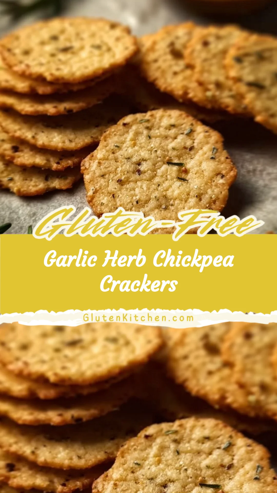 Garlic Herb Chickpea Crackers
