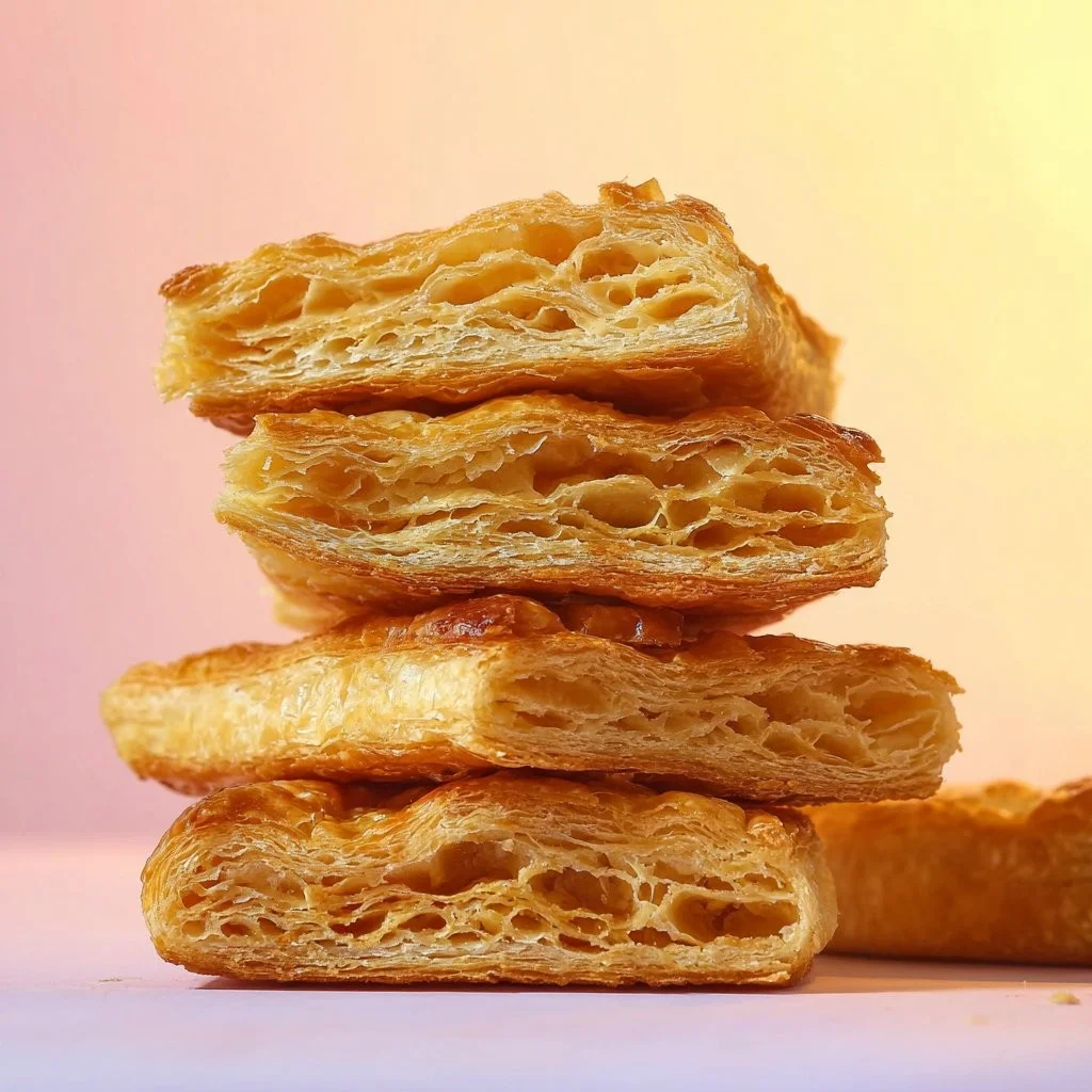 A delicious gluten free puff pastry fresh out of the oven.