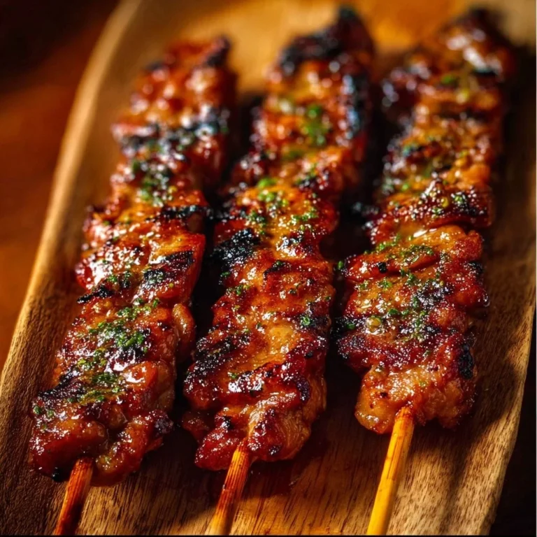 Grilled Thai Coconut Chicken skewers served with fresh herbs and dipping sauce