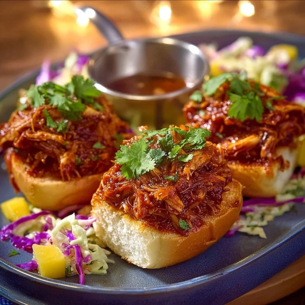 Slow Cooker Hawaiian Chicken served with rice and pineapple