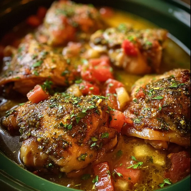 Delicious Crockpot Italian Chicken served in a bowl with herbs